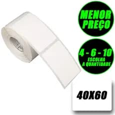 Rolos Etiqueta 40x60 Térmica Adesiva Balança Zebra Argox Elgin Pacote Com 4 6 10 Rolo