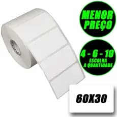 Rolos Etiqueta 60x30 Térmica Adesiva Balança Pacote Com 4 6 10 Rolo Zebra Elgin