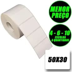Rolos Etiqueta 50x30 Térmica Adesiva Balança Zebra Argox Elgin Pacote Com 4 6 10 Rolo