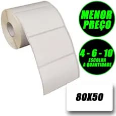 Rolos Etiqueta 80x50 Térmica Adesiva Balança Pacote Com 4 6 10 Rolo Zebra Elgin