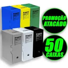 50 Caixa Arquivo Morto Plástico Polionda Escritório Ofício