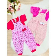 Jardineira Tricoline + Camiseta de Bebe