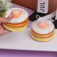 Doce Perfume Ovo Frito Torrada Mole Lento Subindo Brinquedo De Aperto Macio Pão Realista Alívio Do Estresse Ansiedade Ca