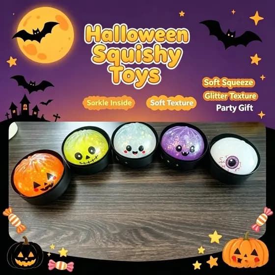 Halloween Fantasma Bolinhos Brinquedo Macio Resiliência Lenta Mole Fidget Com Vapor Cozido No Pão Recheado Pitada