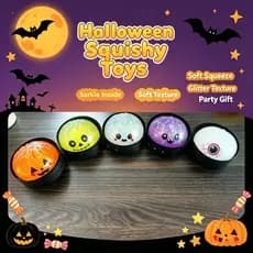 Halloween Fantasma Bolinhos Brinquedo Macio Resiliência Lenta Mole Fidget Com Vapor Cozido No Pão Recheado Pitada