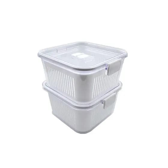 Jogo 2 Potes Herméticos Slim 1360ml Frutas e Verduras