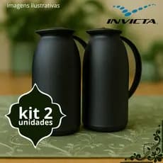 Garrafa Térmica /Café /Chá - Invicta VG-Vacumm Bottle 750ml preta – Com Exclusivo e Envio Imediato!