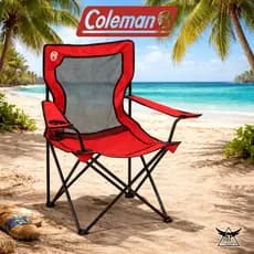 Cadeira Coleman | Extra Premium  Praia Dobrável Portátil Luxo Reforçada 150kg - Porta Copo Bolsa Top