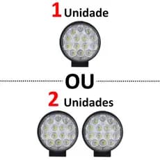 Farol De Milha Auxiliar 14 Leds 42w 12v/24v Redondo MINI Fino Off-Road 6000k Universal