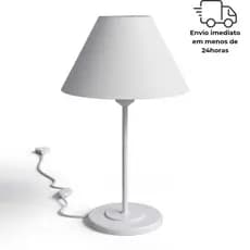 Abajur Luminária De Mesa Escritório Criado Quarto Com Cupula e Fiação