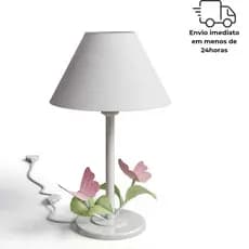 Luminária Infantil Borboleta Ferro Decoração Abajur Quarto Mesa Escritório