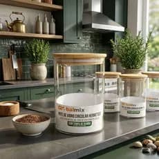 Pote de Vidro Circular Hermético Multiuso com Tampa de Bambu - 800ML