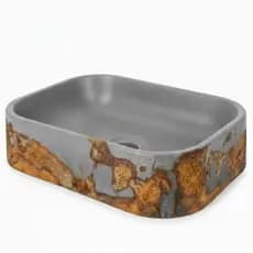 Cuba de Apoio Banheiro Lavabo Concreto Retangular