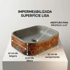 Cuba Cimenticia Apoio Banheiro Retangular 37x27cm