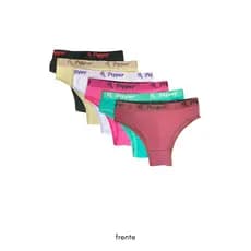 Kit C/6 Calcinhas Tanga De Algodão Com Cós Lisa