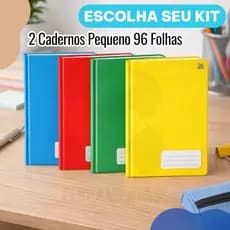 Kit 2 Caderno Pequeno costurado Brochura Capa Dura 96 Folhas Pautadas Resistente