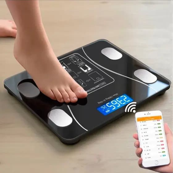 Balança Corporal Bioimpedancia Digital Profissional Mede Gordura IMC Fitness Bluetooth Peso140KG