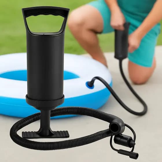 Bomba de Ar Inflável para Colchão Piscina bóias Inflador Manual Base com pedal de apoio Resistente