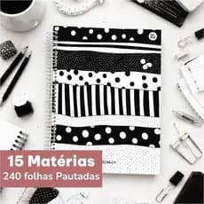Caderno Universitário Capa Dura Espiral 15 Matérias, 240 Folhas Ideal para Escola, Faculdade e Cursos