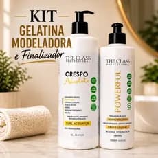 Kit Creme de pentear Finalizador e Gelatina Modeladora 1 Litro e 500ml Ativador para cachos Crespo Absoluto Profissional