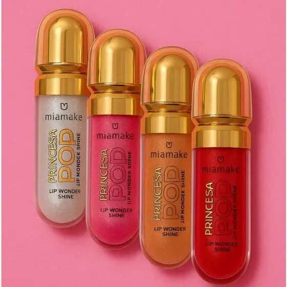 Lip Gloss Shine "Princesa do Pop" – Mia Make 8,3 g | Brilho Intenso & Hidratação Glamourosa