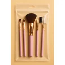 Kit 5 Pincéis Rosa Chic – Essencial para sua Maquiagem do Dia a Dia!
