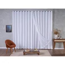 Cortina Voil Gaze De Linho 6,00 x 2,30/ 2,40/ 2,50/2,60/2,70/2,80 c/Forro de Microfibra