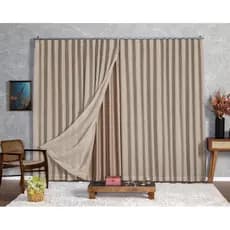 Cortina Trilho Suíço Simples Linho + Forro Blackout 6,00 x 2,30/2,40/2,50/2,60/2,70/2,80 Alto Padrão