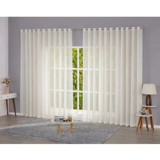 Cortina Voil Gaze De Linho Sala e Quarto 3,00 x 2,30/2,40/2,502,60/ 2,70/2,80 Sem Forro
