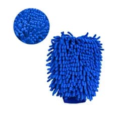 Luva de Microfibra Azul Limpeza Automotiva Moto Casa Móveis Lustra Sem Riscos com Espuma