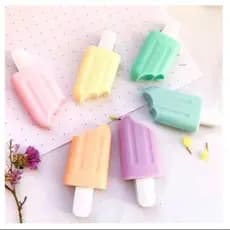 Kit 6 Marca Texto Formato Mini Picole Cenoura Beringela Cogumelo Ursinho Banana Fofo Kawaii