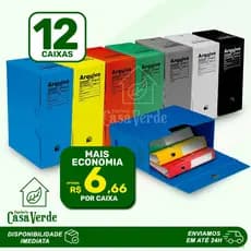 KIT C/12 Caixa Arquivo Morto Polionda Organização Registros Escritório Ofício Polibrás