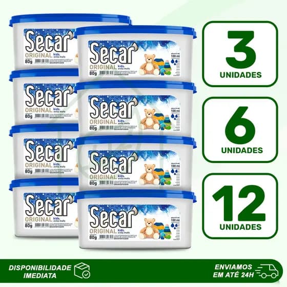 Kit Promocional Anti Mofo Desumidificador Secar Original Kids 80g Evita Umidade Fungos Cheiro Guarda Gavetas Armários Roupas