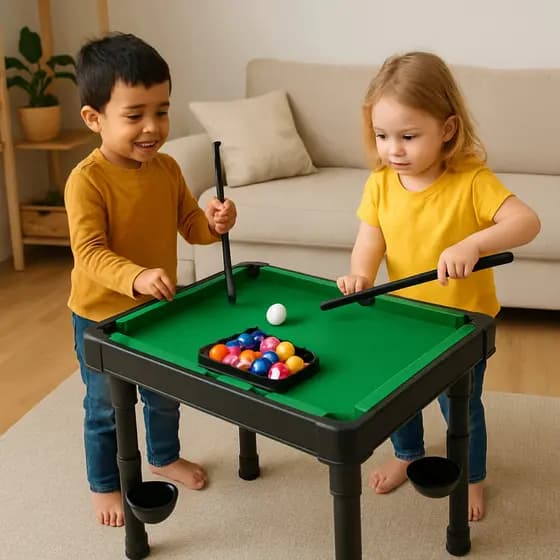Mesa Bilhar Infantil Mini Sinuca Tacos Bolas Jogo Esportivo Criança Presente Brincadeira