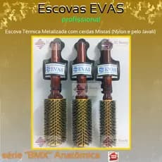 EVAS Escovas Térmicas Metalizadas com Cerdas Mistas - Série BMX - Anatômica