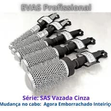 EVAS Escovas Térmica Cerâmica Modeladora- série SAS - VAZADA Cinza