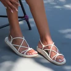 Birk papete rasteira sandália feminina conforto com ABS e tiras off white branca
