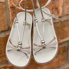 Birk Papete sandália feminina Infantil com Brilho Strass De Amarrar Amarração Kids