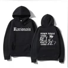 Blusa Moletom Racionais Mcs Viver Pouco Como Rei ou Muito Como um Zé Casaco Com Capuz RAP