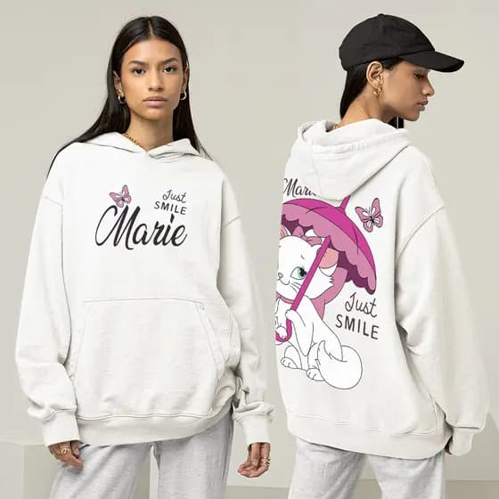 Moletom Gata Marie Just Smile Filme Blusa De Frio Desenho Casaco Em Algodão Presente