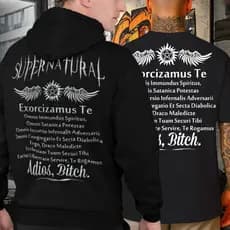Kit Moletom Camiseta Oversized Série Sobrenatural Dean Whinchester Sam Blusa de Frio Supernatural