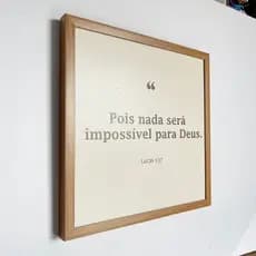 Quadro VARIAÇÃO para caixa de luz POIS NADA SERÁ IMPOSSÍVEL PARA DEUS resina