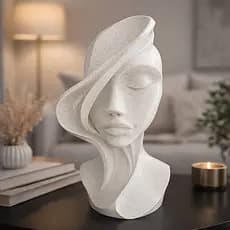 Escultura Rosto Feminino Minimalista Design Único Moderno