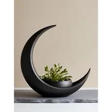 Vaso Decorativo Lua Minimalista 17cm – Design Moderno | Também Porta Velas LED