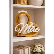 Vaso Decorativo “Mãe” em Formato de Coração 3D – Peça Moderna e Sofisticada para Decoração