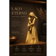 Escultura Mãe e Filho em PLA – Design Moderno Minimalista | Decoração Premium