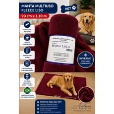 Mantinha Pet Andreza Fleece 90x110cm Super Macia Quentinha Cachorros e Gatos Multiuso Aconchegante