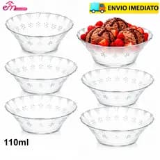 Conjunto Jogo de Taças Sobremesa Cotton 110ML Elegância em 6 Peças Vidro Resistente