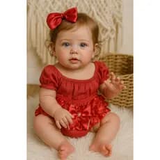 Conjunto Bebê Cropped Ciganinha 3 á 6 Meses Verão Calcinha Bunda Rica Tapa Fralda Mesversário Verão