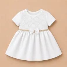 Vestido de Festa Para Bebê Menina com Laço 0 á 6 Meses Aniversários Batizados Formatura Casamento